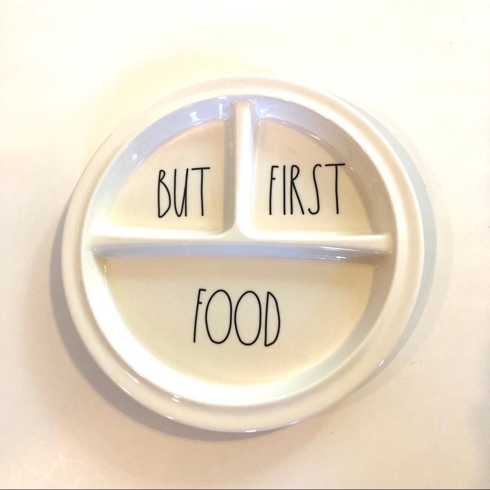 RAE DUNN toddler food plate bento 3 space dish ware feeding dinner wear